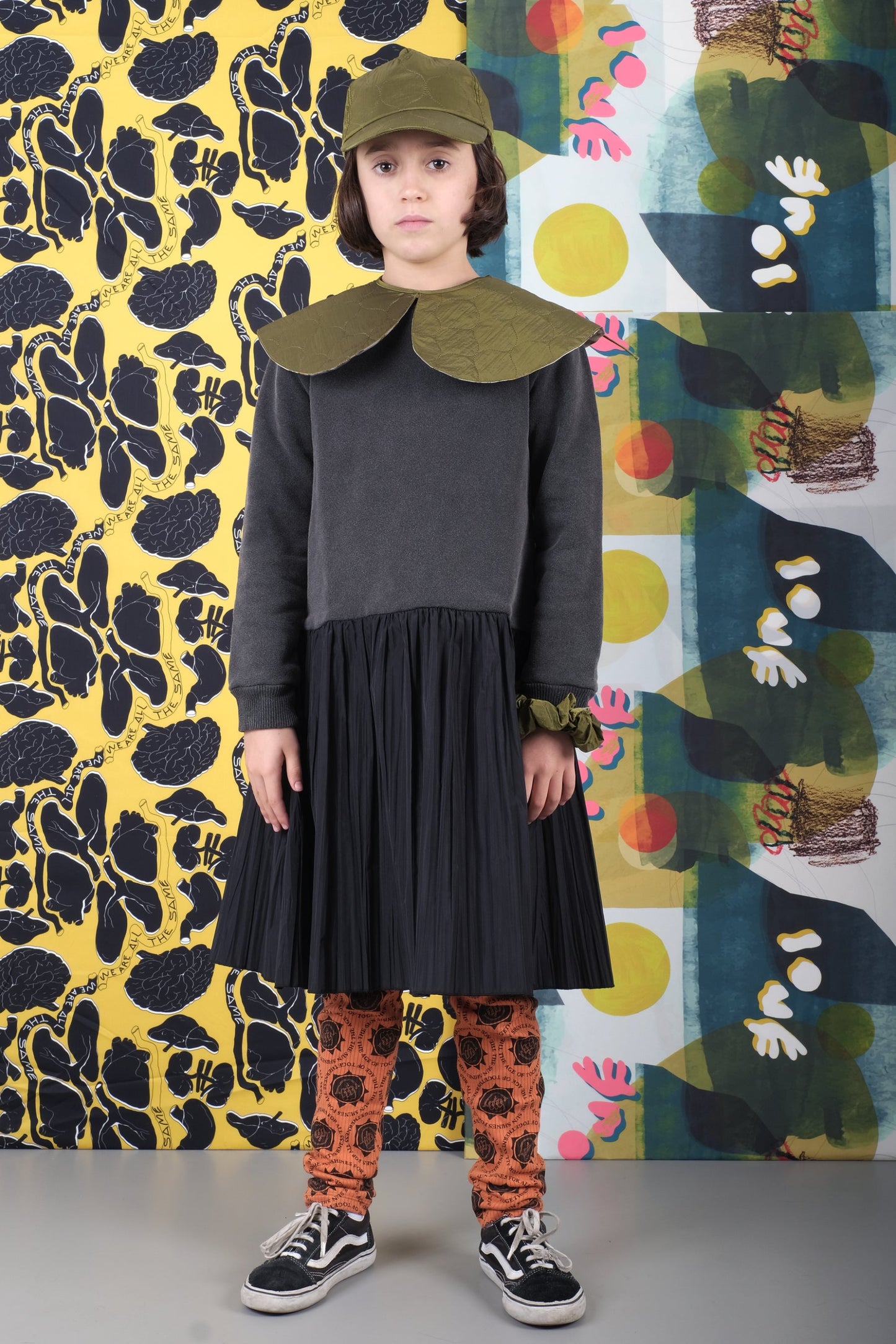 Josefa Green Padded Flowers